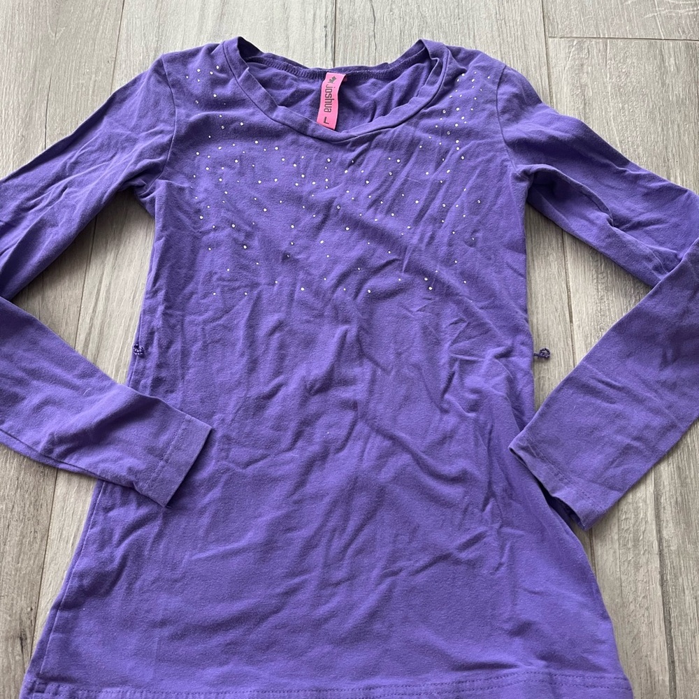 Purple Long Sleeve Top with Studded Design